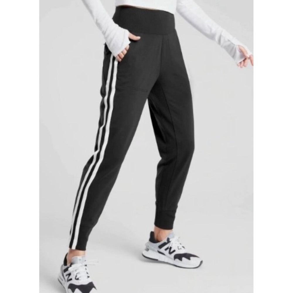 Athleta Venice Side Stripe Jogger Black Medium